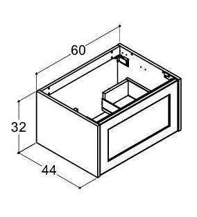 Dansani Luna Classic 60 underskab m/skuffe og rammefront - Brun eg/hvid mat