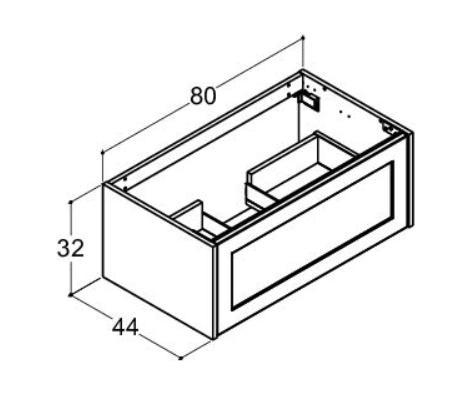 Dansani Luna Classic 80 vaskeskab m/skuffe og rammefront - Valgfri farve