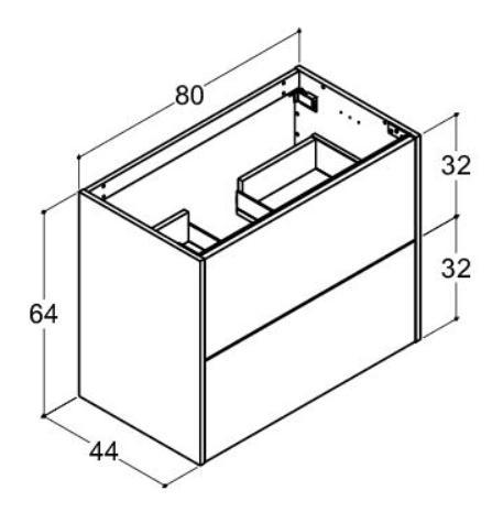 Dansani Luna Classic 80 vaskeskab m/skuffer - Valgfri farve