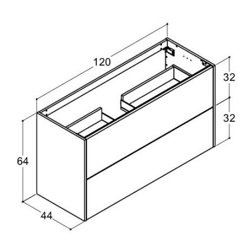 Dansani Luna Classic 120 vaskeskab m/2 skuffer - Valgfri farve