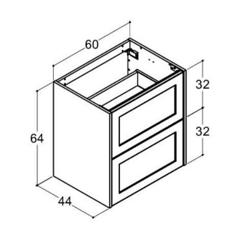Dansani Luna Classic 60 sideskab m/skuffer og rammefront - Valgfri farve