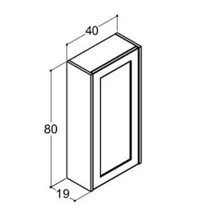 Dansani Luna Classic overskab m/låge og rammefront - Venstrehængslet - Valgfri farve Dansani Luna Classic overskab m/låge og rammefront - Venstrehængslet - Valgfri farve