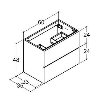 Dansani Luna Mini vaskeskab 60x48 m/skuffer - Hvid mat