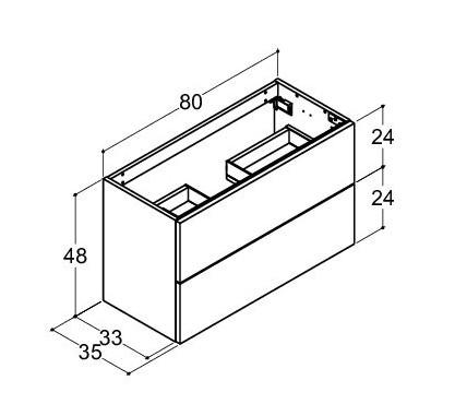 Dansani Luna Urban 80 møbel sæt m/Mini minore vask og skuffer - Hvid mat Dansani Luna Urban 80 møbel sæt m/Mini minore vask og skuffer - Hvid mat