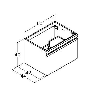 Dansani Luna Urban Mini vaskeskab 60*44 m/skuffer - Hvid mat lak