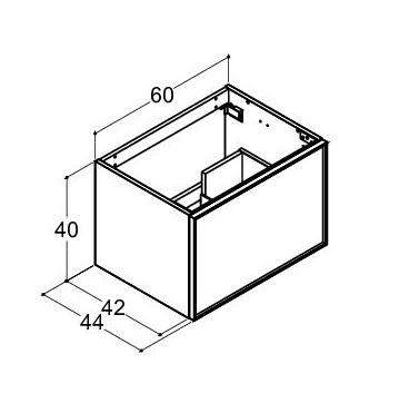 Dansani Luna Mini vaskeskab 60x40 m/skuffer - Hvid mat/sort ramme