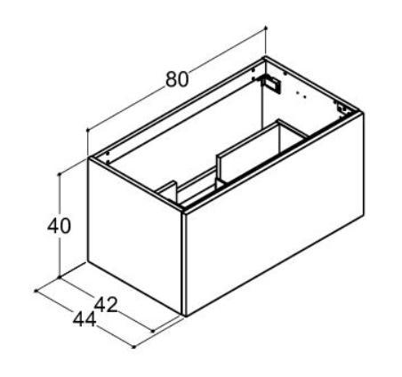 Dansani Luna Urban 80 vaskeskab m/skuffe - Natur eg