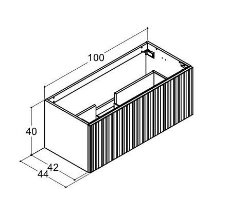 Dansani Luna vaskeskab 100x40 m/skuffer - Hvid mat/riflet
