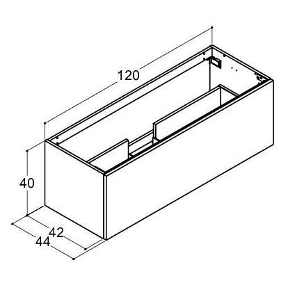 Dansani Luna Urban 120x40 vaskeskab m/skuffe - Brun eg