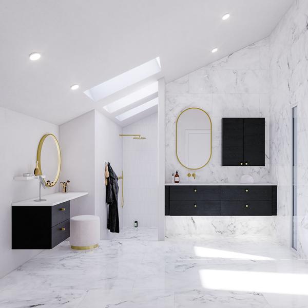 Dansani Luna Urban 160 møbelsæt m/Minore håndvask og skuffer - Sort eg Dansani Luna Urban 160 møbelsæt m/Minore håndvask og skuffer - Sort eg