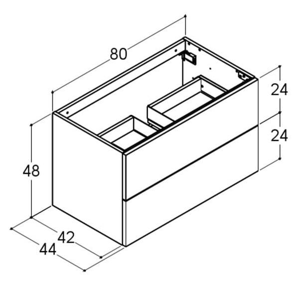 Dansani Luna vaskeskab 80x48 m/skuffer - Valgfri farve