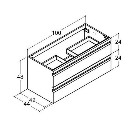 Dansani Luna Urban 100 møbelsæt m/Kantate vask og integrerede greb - Hvid mat Dansani Luna Urban 100 møbelsæt m/Kantate vask og integrerede greb - Hvid mat