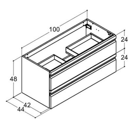 Dansani Luna Urban vaskeskab 100*48 m/skuffer - Valgfri farve