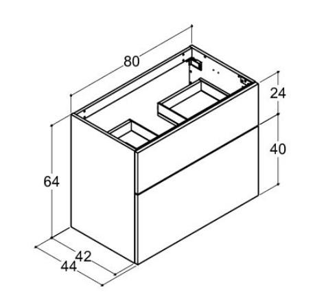 Dansani Luna vaskeskab 80x64 m/skuffer - Hvid mat
