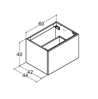 Dansani Luna sideskab 60x40 m/skuffe - Hvid mat Dansani Luna sideskab 60x40 m/skuffe - Hvid mat
