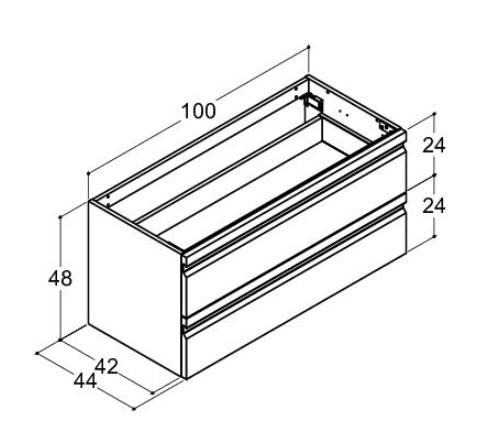 Dansani Luna Urban 100 sideskab m/skuffer og integrerede greb - Valgfri farve Dansani Luna Urban 100 sideskab m/skuffer og integrerede greb - Valgfri farve