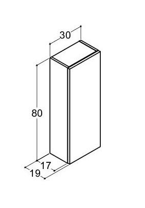 Dansani Luna Urbanoverskab - Højrehængslet - Sort eg