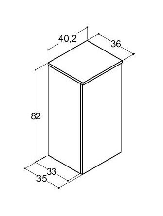 Dansani Luna Urban underskab 40 - Højrehængslet - Grå mat
