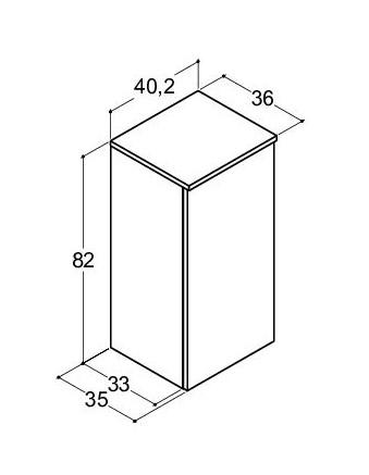 Dansani Luna Urban underskab 40 - Venstrehængslet - Hvid mat