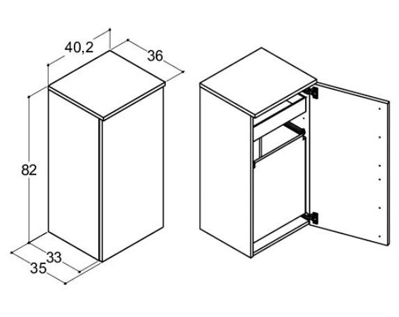 Dansani Luna Urban underskab 40 m/bakke+pose - Venstrehængslet - Brun eg