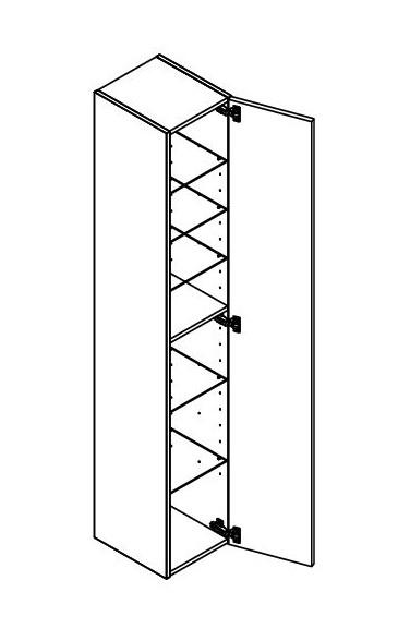 Dansani Luna Urban højskab 30 - Venstrehængslet - Brun eg