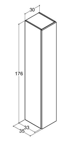 Dansani Luna Urban højskab 30 - Højrehængslet - Hvid mat
