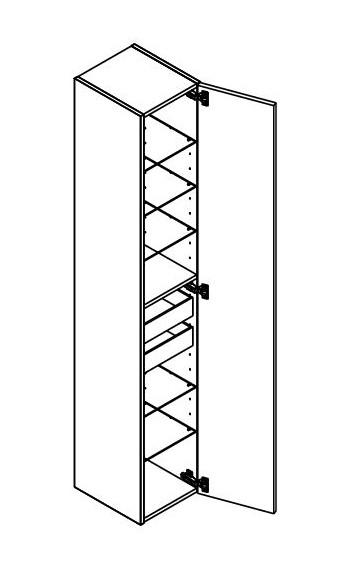 Dansani Luna Urban højskab 30 - Venstrehængslet - Hvid mat
