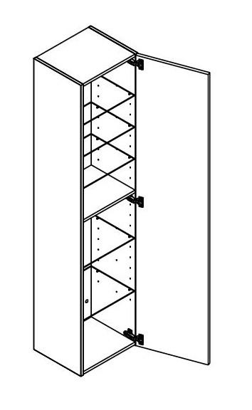 Dansani Luna Urban højskab 40 - Højrehængslet - Natur eg