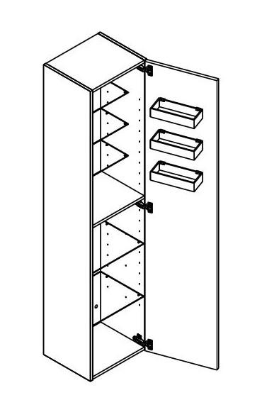 Dansani Luna Urban højskab 40 - Højrehængslet - Hvid mat Dansani Luna Urban højskab 40 - Højrehængslet - Hvid mat
