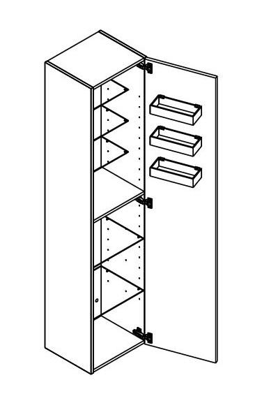 Dansani Luna Urban højskab 40 - Højrehængslet - Brun eg