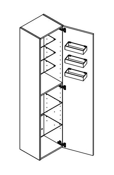 Dansani Luna Urban højskab 40 - Højrehængslet - Grå mat