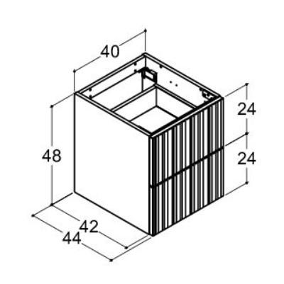 Dansani Luna Urban 40 sideskab m/skuffer og riflet front - Valgfri farve