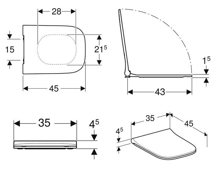 Geberit Smyle BTW gulvtoilet m/hvid Monolith cisterne Geberit Smyle BTW gulvtoilet m/hvid Monolith cisterne