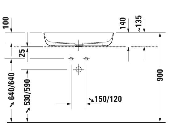 Duravit Luv 70 fritstående bowlevask - Uden hanehul - Wondergliss Duravit Luv 70 fritstående bowlevask - Uden hanehul - Wondergliss