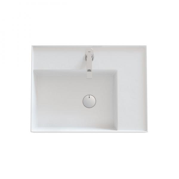 Dansani Luna Azym 61 asymmetrisk håndvask t/møbel - Venstre - 1 hanehul