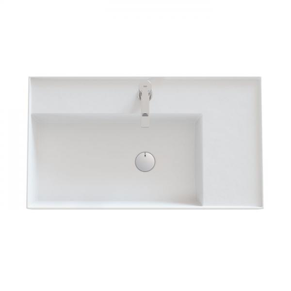 Dansani Luna Azym 81 asymmetrisk håndvask t/møbel - Venstre - 1 hanehul