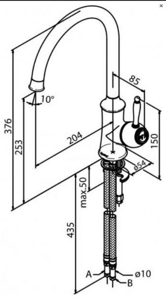 Lavabo Mera 57 porcelænskøkkenvask m/køkkenarmatur i Krom Lavabo Mera 57 porcelænskøkkenvask m/køkkenarmatur i Krom