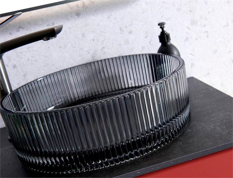 Cassøe Romano fritstående bowlevask - Glas/mørktonet Cassøe Romano fritstående bowlevask - Glas/mørktonet