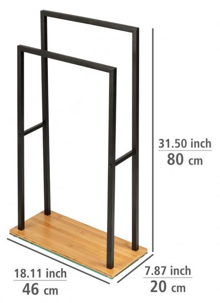Wenko Bambusa håndklæde- og tøjstativ - Bambus/sort Wenko Bambusa håndklæde- og tøjstativ - Bambus/sort
