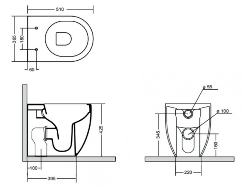 Lavabo Glomp Rimless BTW gulvst&aring;ende toilet - Hvid
