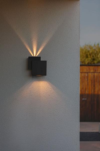 Lutec Modern Rialto udendørslampe til væg - 3 lysmønstre Lutec Modern Rialto udendørslampe til væg - 3 lysmønstre