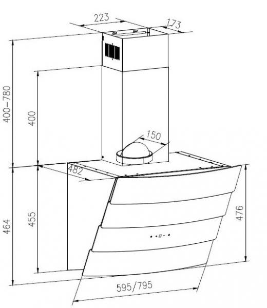 Eico Messina 80 N emhætte til vægmontering - Sort Eico Messina 80 N emhætte til vægmontering - Sort