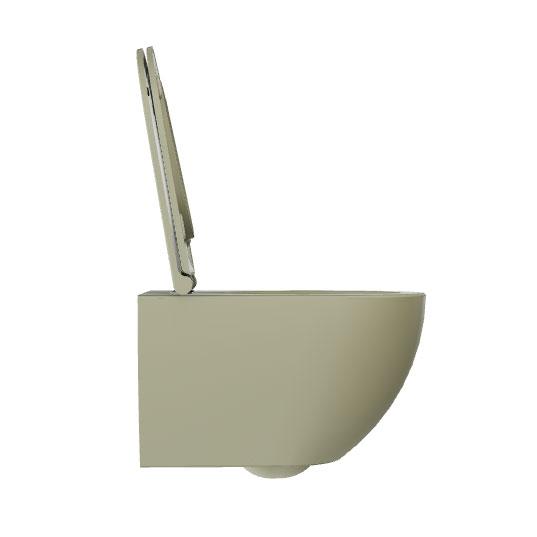 Lavabo Comoda rimless v&aelig;gh&aelig;ngt toilet inkl. EasyClean og s&aelig;de m/soft-close - Nature green