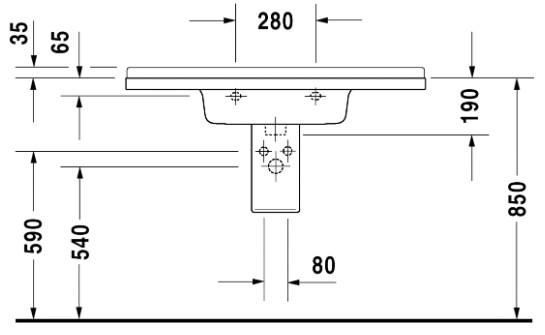 Duravit Starck 3 105 håndvask t/væg eller møbel Duravit Starck 3 105 håndvask t/væg eller møbel