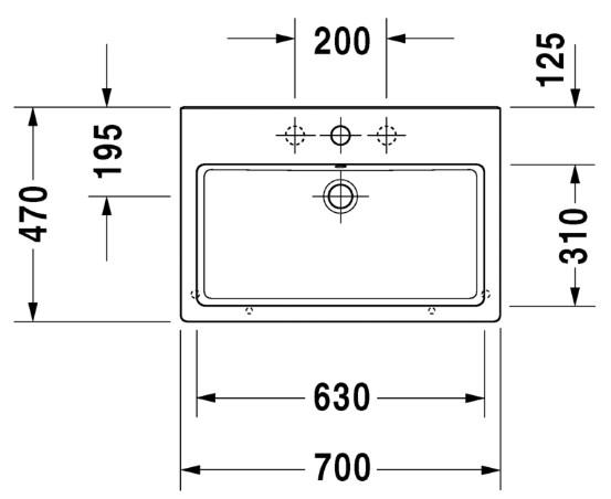 Duravit Vero 70 håndvask t/væg eller møbel Duravit Vero 70 håndvask t/væg eller møbel