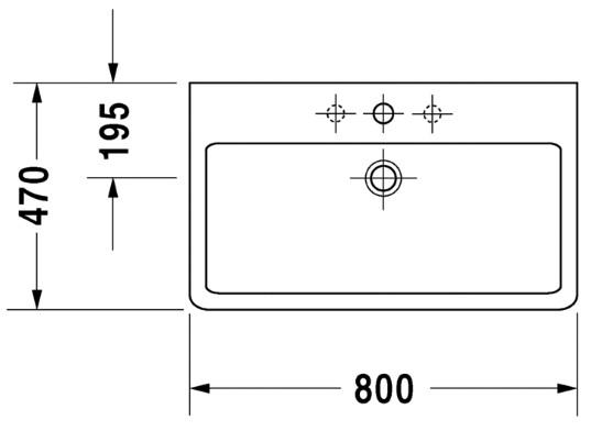 Duravit Vero 80 bowlevask op til væg - Uden hanehul Duravit Vero 80 bowlevask op til væg - Uden hanehul
