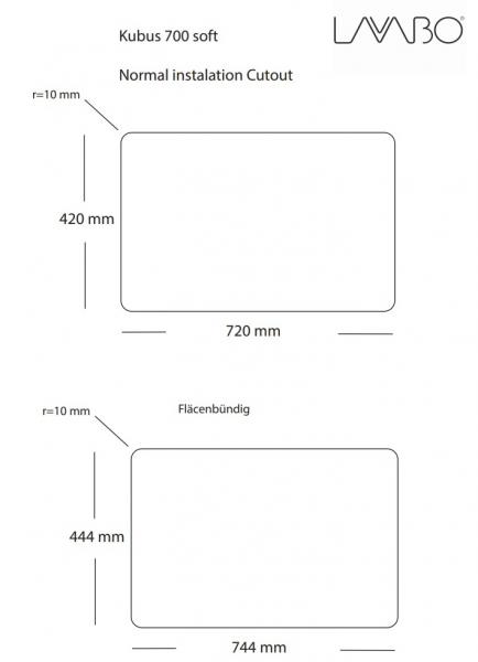 Lavabo Kubus 700 Soft køkkenvask - Messing PVD