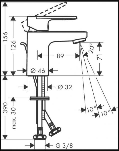hansgrohe Vernis Blend 70 håndvaskarmatur m/CoolStart og løft-op bundventil - Mat sort