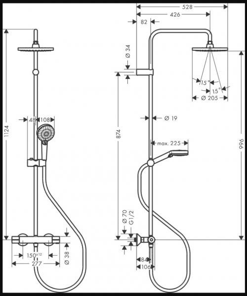 hansgrohe Vernis Blend komplet pakke til badeværelse - Mat sort
