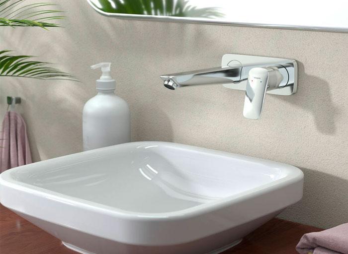 hansgrohe Logis håndvaskarmatur til 2-huls indbygning i væg 19,5 cm - Krom